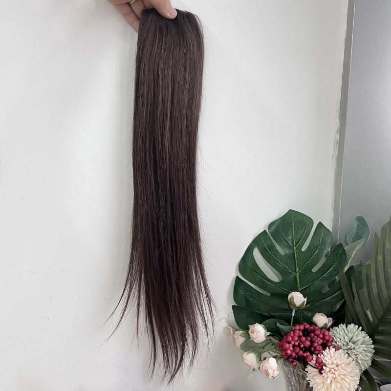 #4 brown color brazilian silk base hair topper for women virgin human hair YR0055